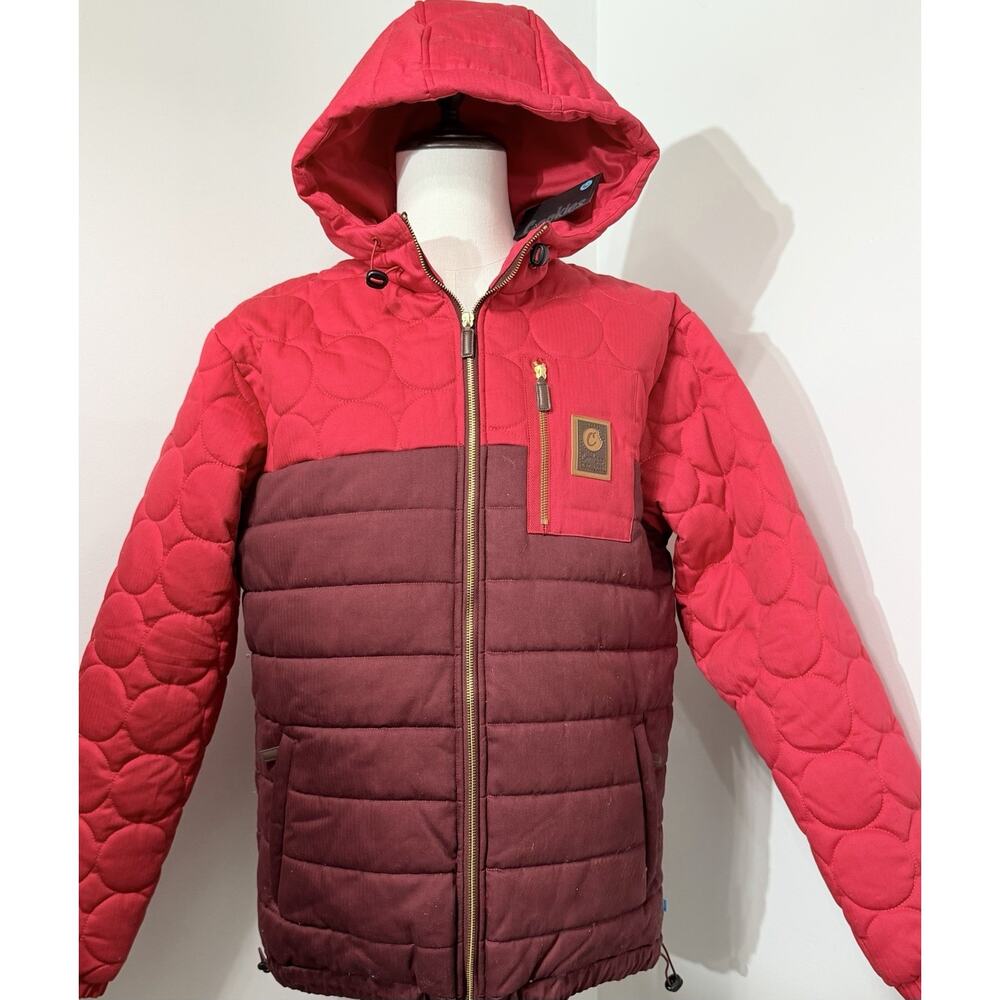 NEW Cookies Park Ave Coated Herringbone Hooded Coat Jacket Red Size XL